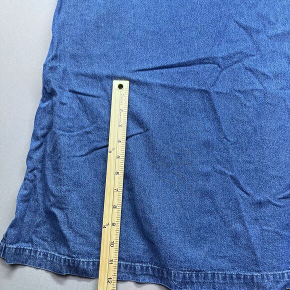 Silhouettes Denim Maxi Dress Womens 20W Short Sleeve‎ Modesty Patchwork Blue - Picture 6 of 16